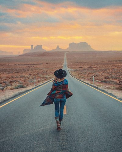 Woman in Arizona Road